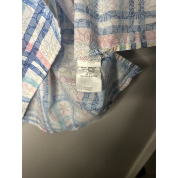 Alfred Dunner Button Up Shirt Size 22W Plaid Floral Short Sleeve Multicolor - Picture 3 of 7